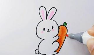 如何画戴珍珠项链的小兔的简笔画